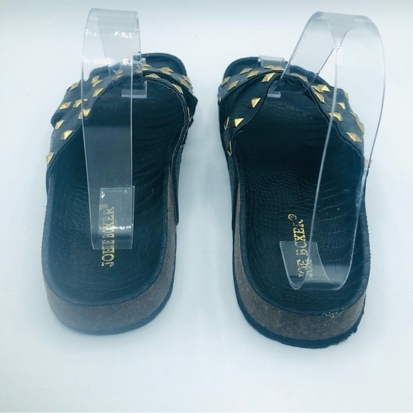 Joe boxer women's black slides with gold studs size 7 1/2 - Picture 4 of 7